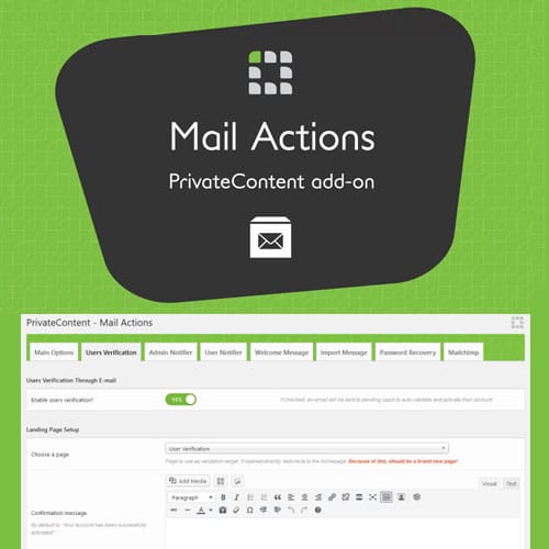 افزونه وردپرس خصوصی سازی محتوا | PrivateContent – Mail Actions Add-on