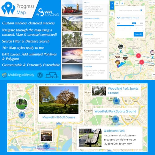افزونه پیشرفته نقشه وردپرس | Progress Map