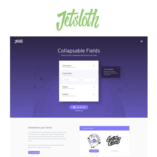 افزودنی جت اسلوت گرویتی فرمز | Jetsloth – Gravity Forms Collapsible Sections