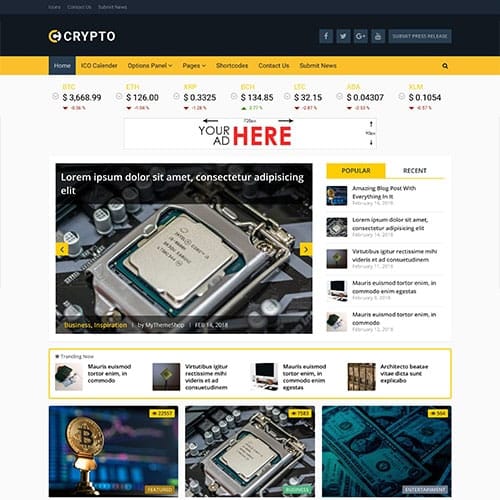 قالب وردپرس ارز دیجیتال مای تم شاپ | MyThemeShop Crypto Bitcoin & Cryptocurrency