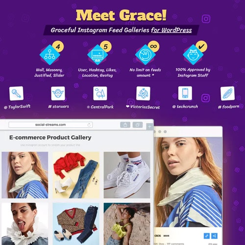 افزونه وردپرس گالری تصاویر اینستاگرام Instagram Feed Gallery — Grace