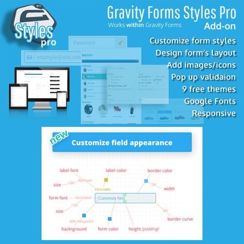 افزونه تغییر ظاهر گرویتی فرمز | Gravity Forms Styles Pro Add-on