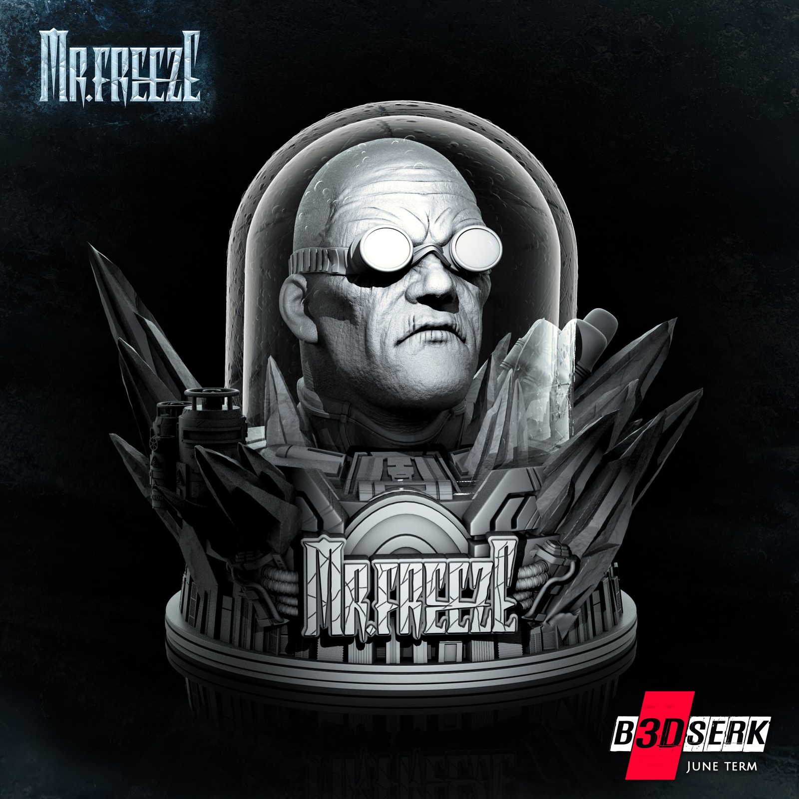 فایل سه‌بعدی Base – B3DSERK June Term – Mr.Freeze Bust 240mm Non Supported