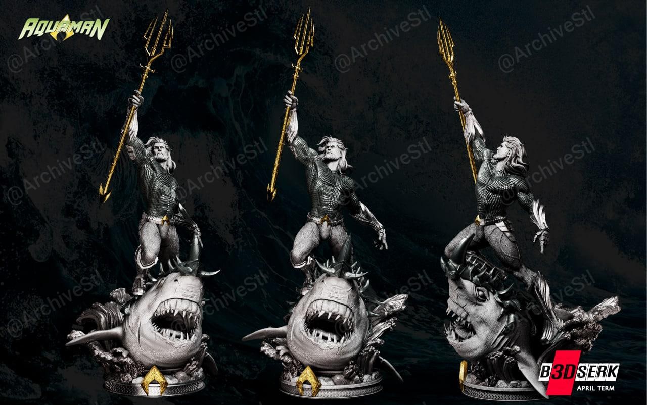 فایل سه‌بعدی B3DSERK – Aquaman Statue 470mm (Non Supported) – B3DSERK – Aquaman Statue 470mm