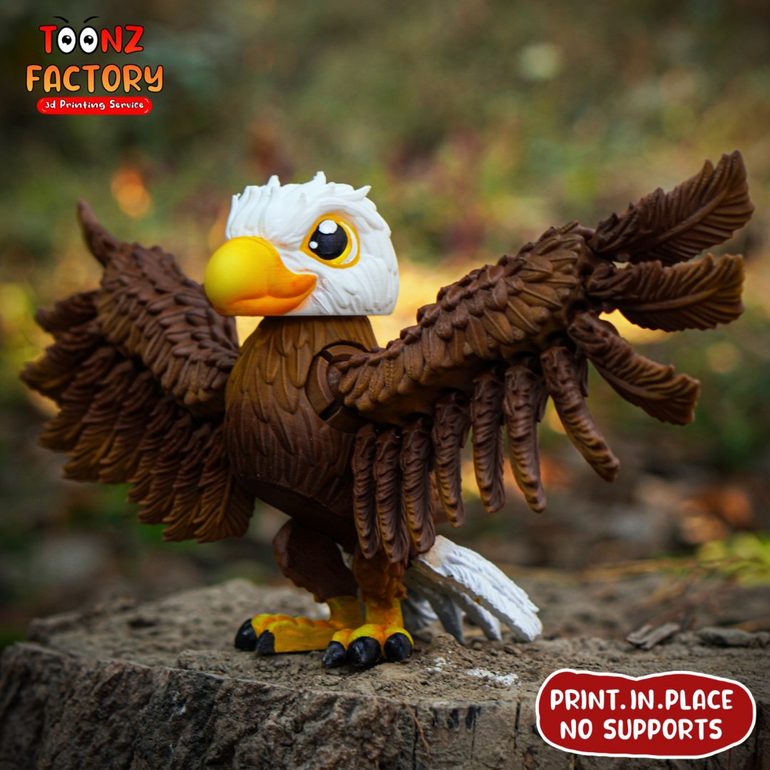 فایل سه‌بعدی print-in-place-cute-flexi-eagle – print-in-place-cute-flexi-eagle