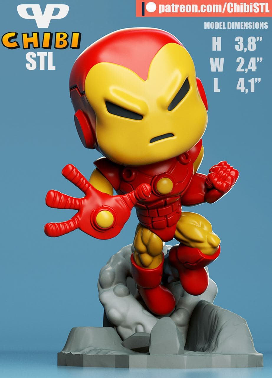 فایل سه‌بعدی 3DXM – Iron-Man Chibi – 3DXM – Iron-Man Chibi