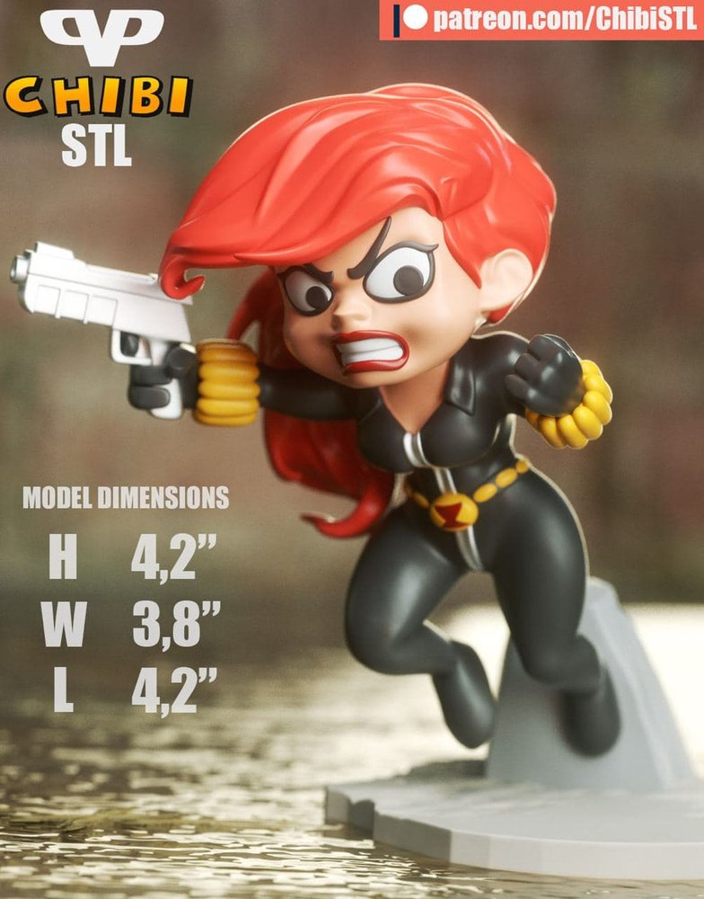 فایل سه‌بعدی 3DXM – Black Widow Chibi – 3DXM – Black Widow Chibi