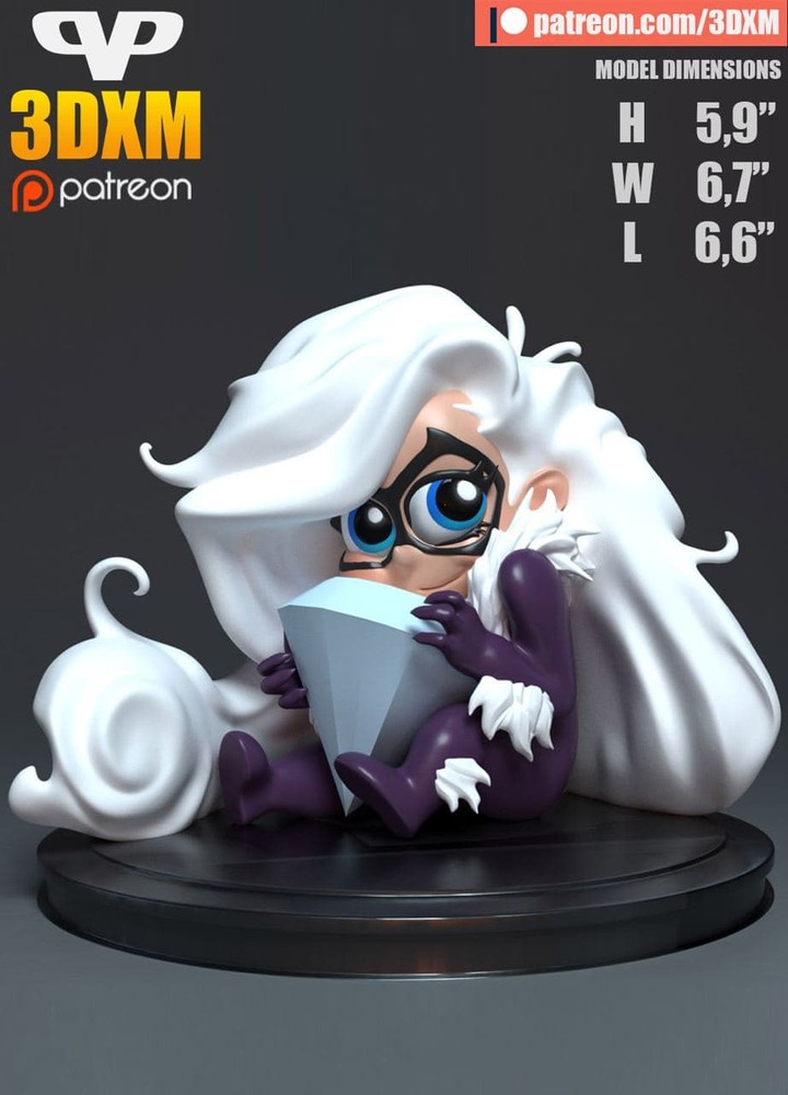 فایل سه‌بعدی 3DXM – Black Cat Chibi – 3DXM – Black Cat Chibi