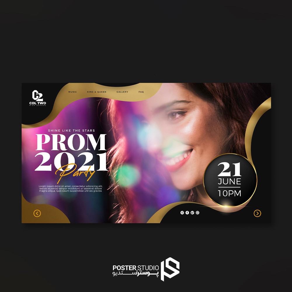 تمپلیت بنر سایت graduation prom party landing page template