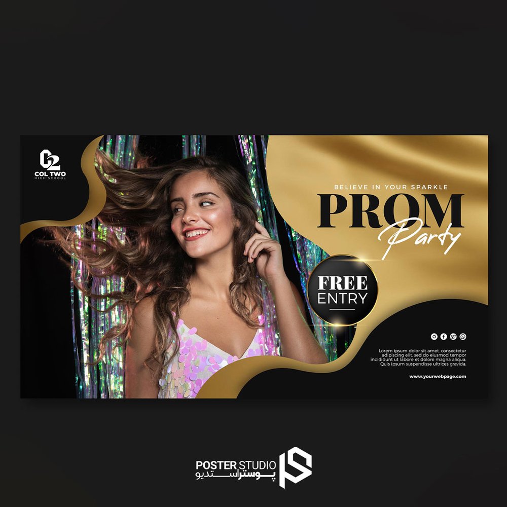 تمپلیت بنر سایت graduation prom party banner template