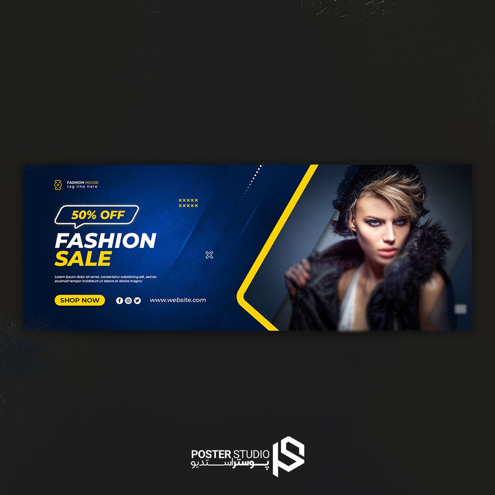 تمپلیت بنر سایت fashion sale facebook cover template