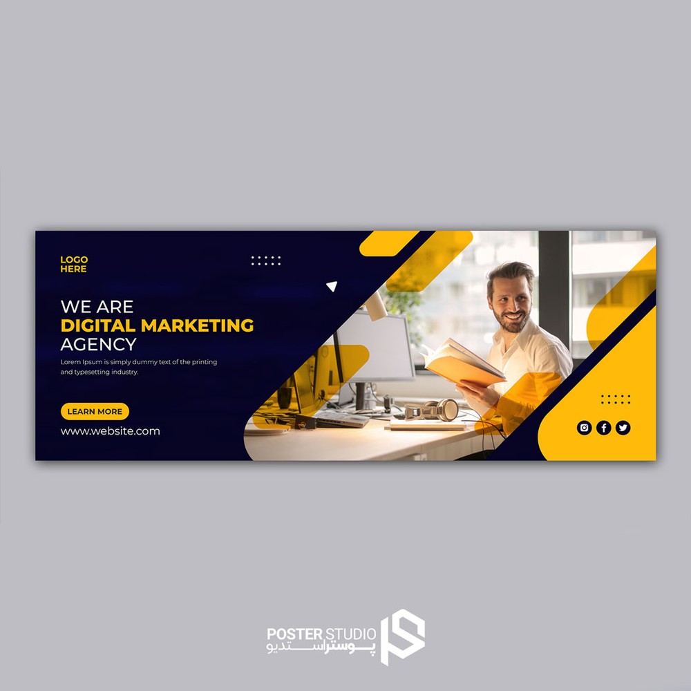 تمپلیت بنر سایت digital marketing business-agency facebook cover web banner template
