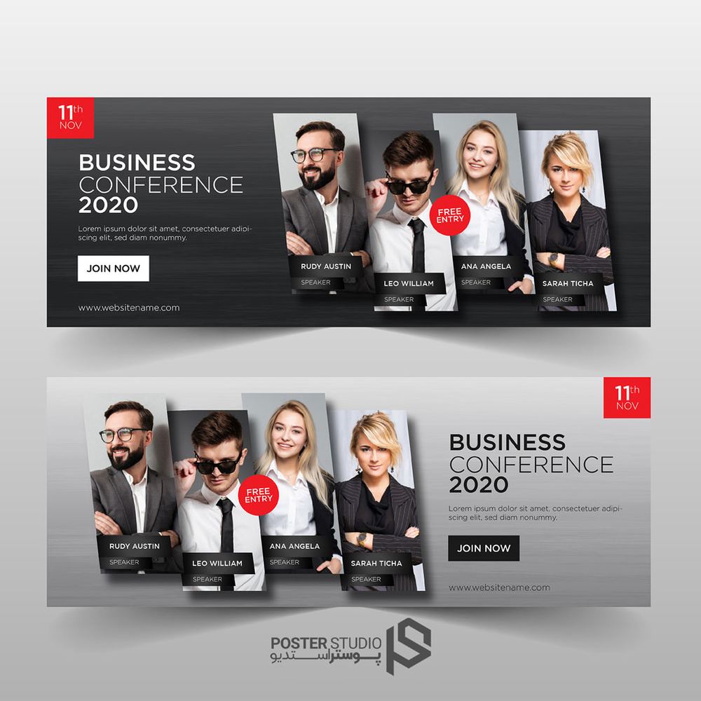 تمپلیت بنر سایت business conference web banner template