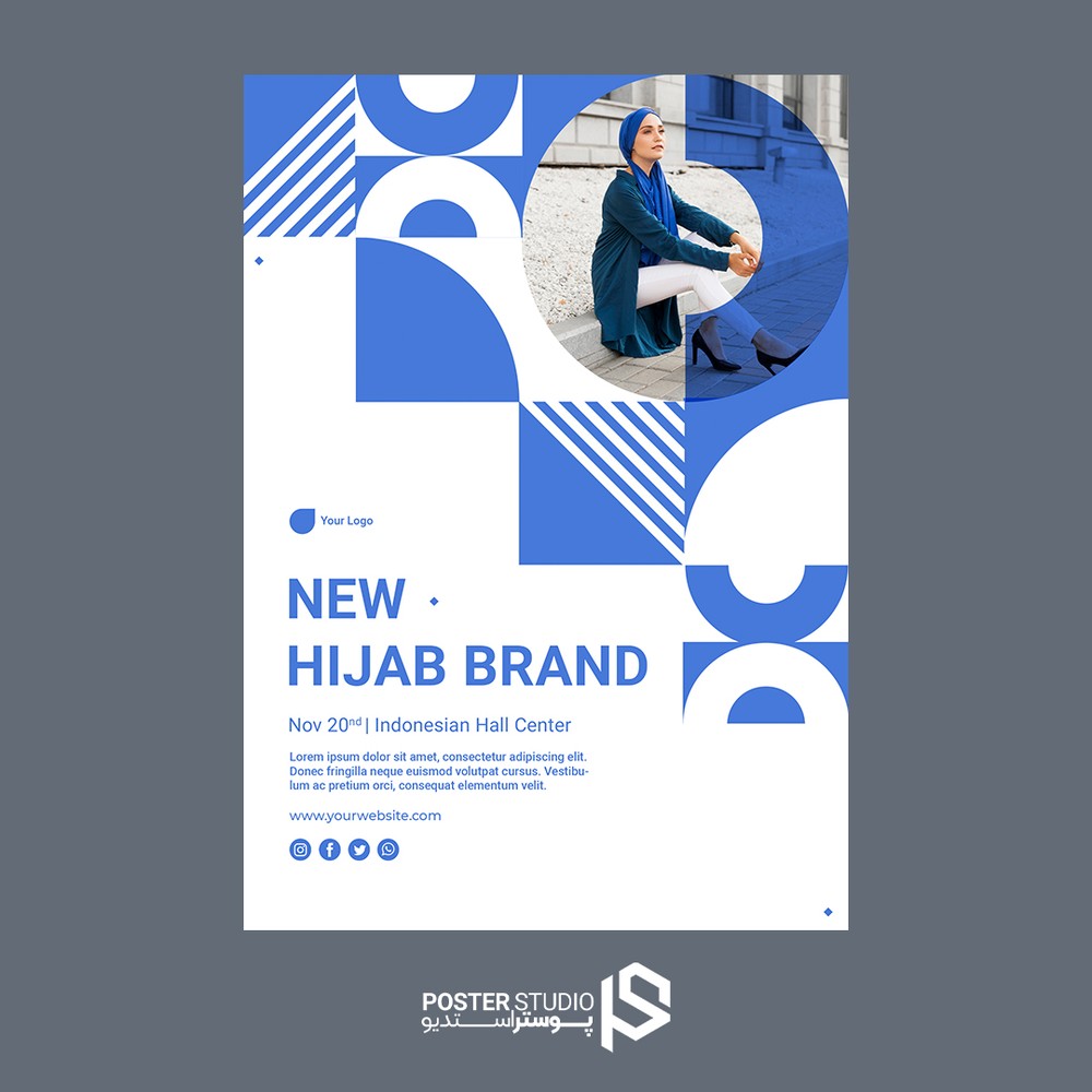 پوستر حجاب مد و استایل fashion flyer template (فایل لایه باز PSD فتوشاپ)