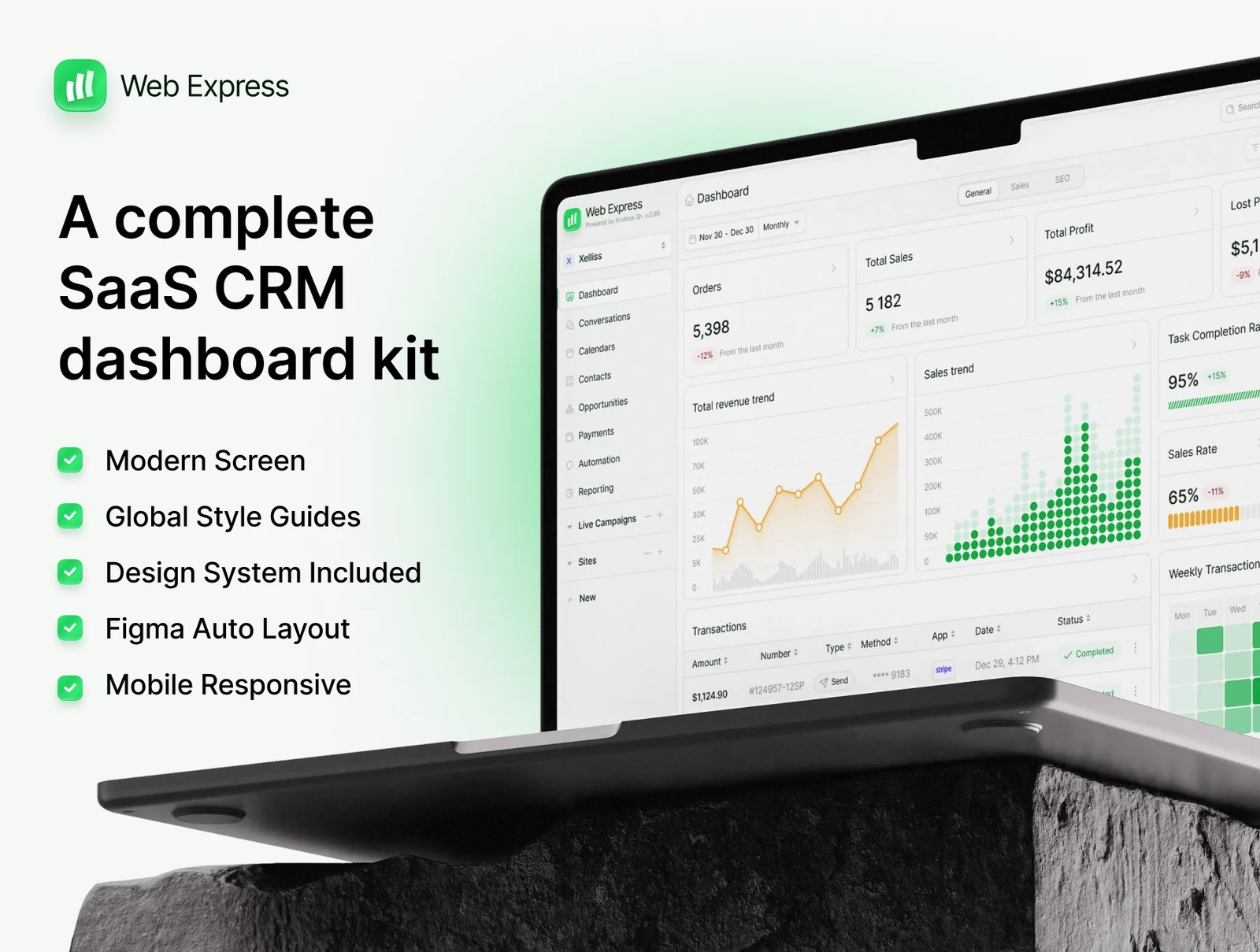 دانلود Web Express — SaaS CRM Dashboard Kit