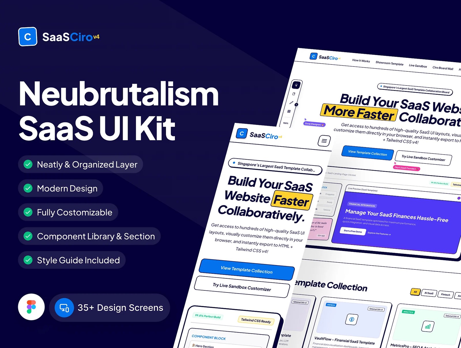 دانلود SaaSCiro – Collaborative Marketplace UI Kit