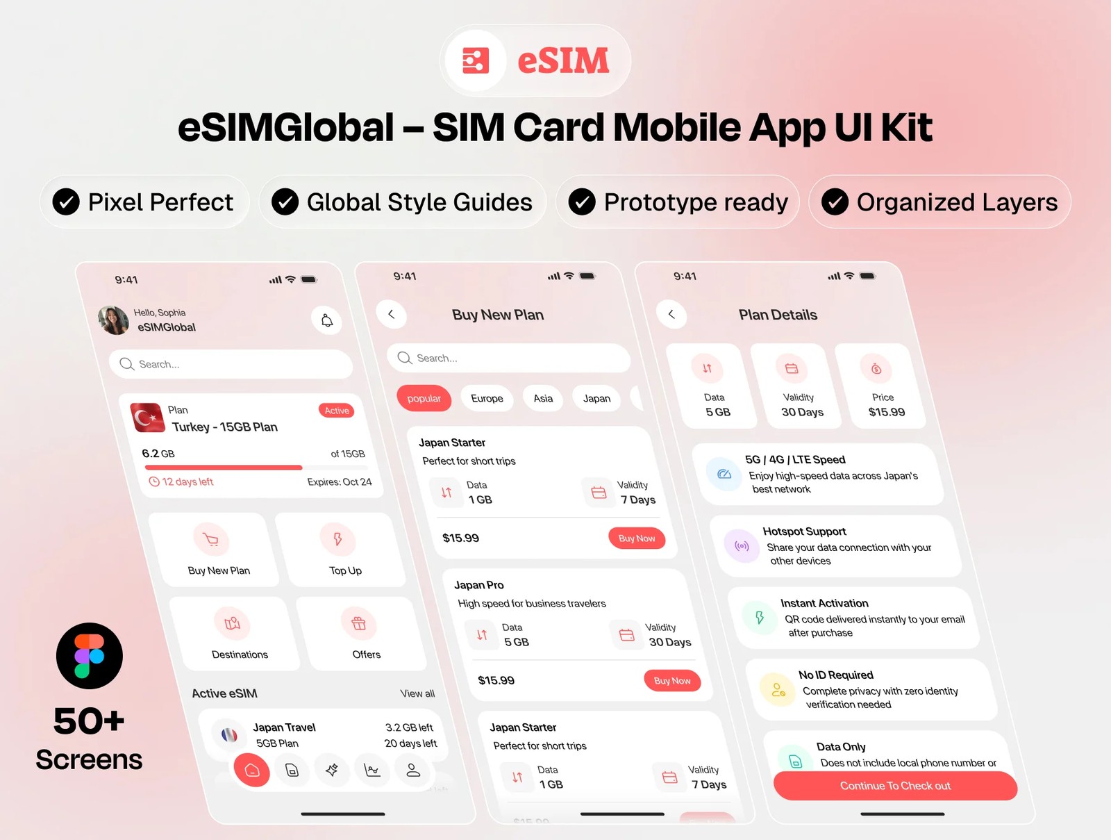 دانلود eSIMGlobal – SIM Card Mobile App UI Kit