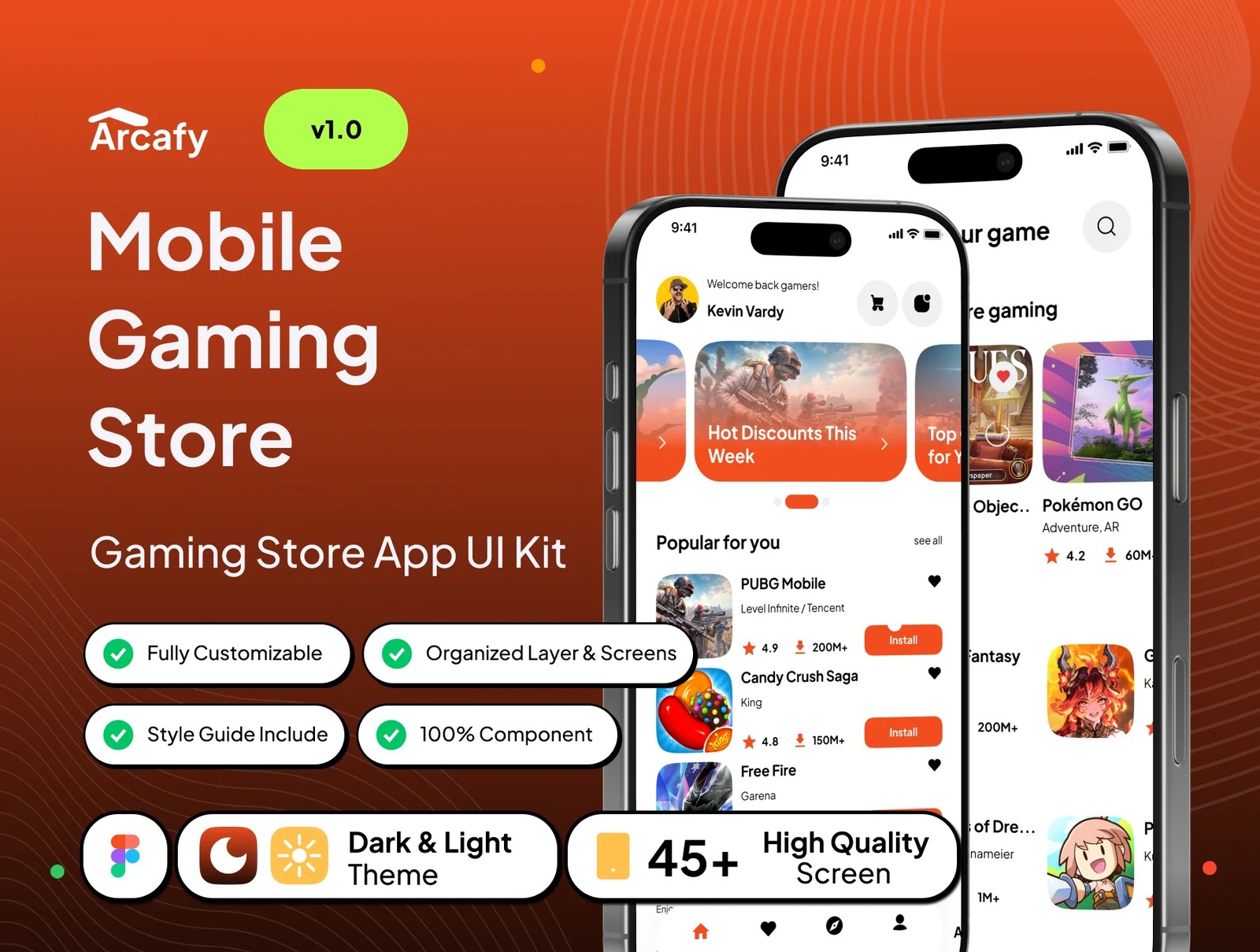 دانلود Arcafy – Mobile Gaming Store App UI Kit