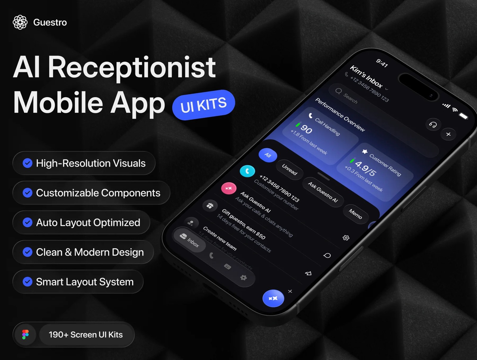 دانلود Guestro — AI Receptionist Mobile App UI KIT
