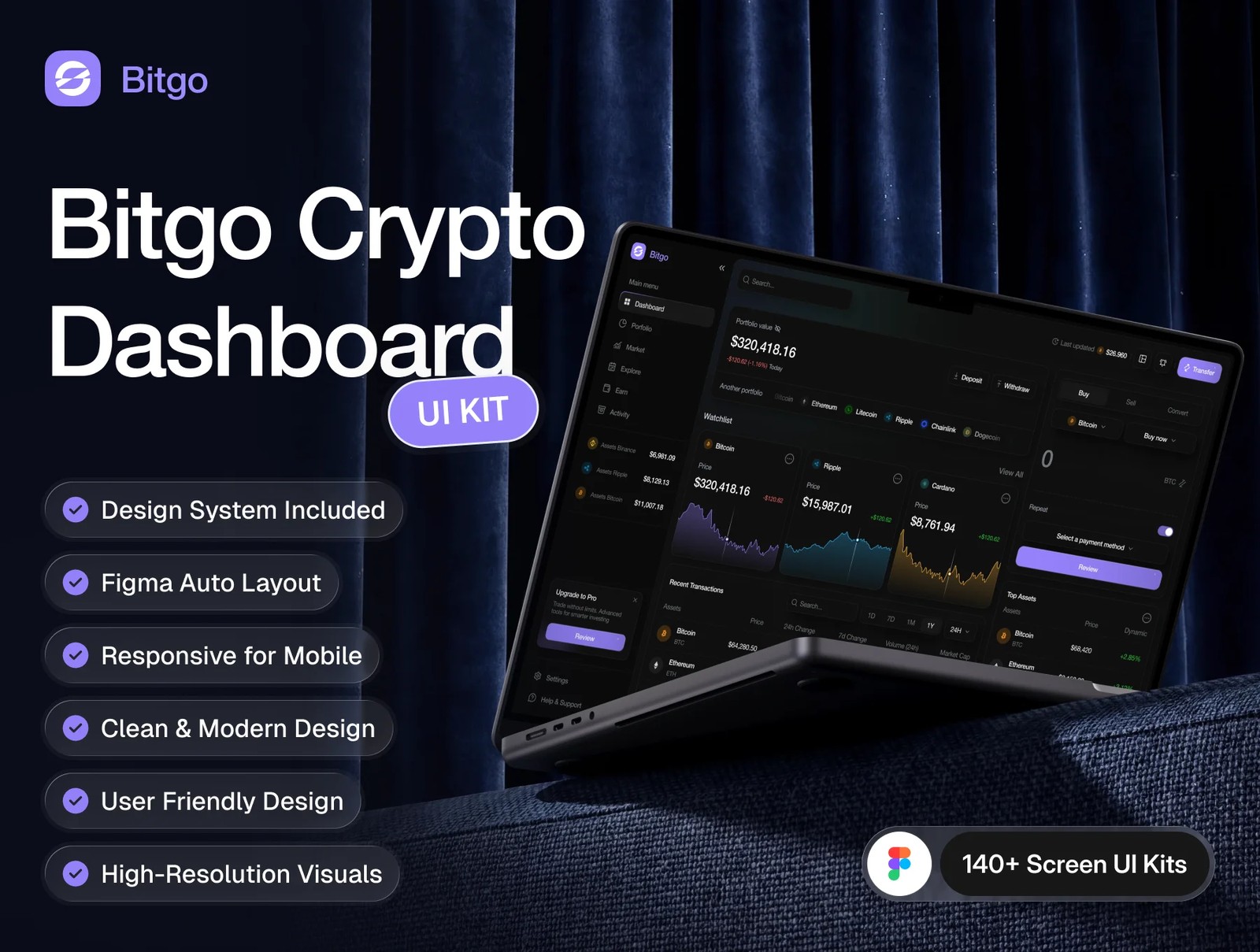 دانلود Bitgo — Crypto & Web3 Finance Dashboard UI Kit