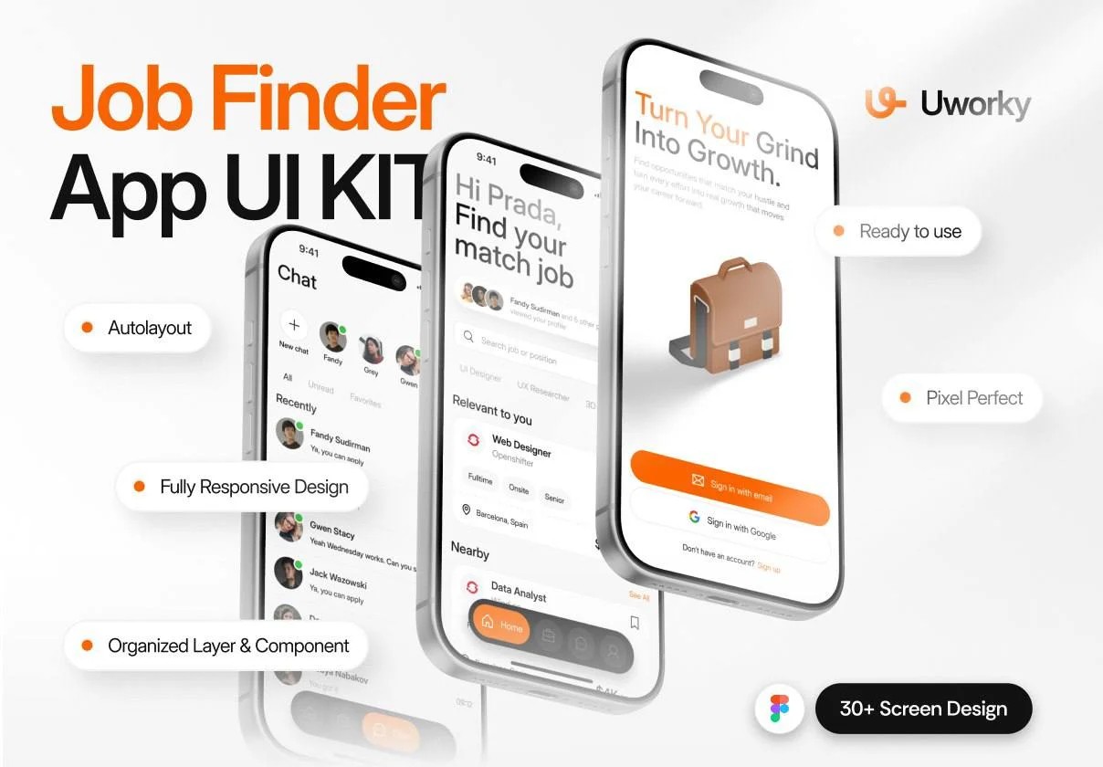 دانلود Uworky – Job Finder UI Kit