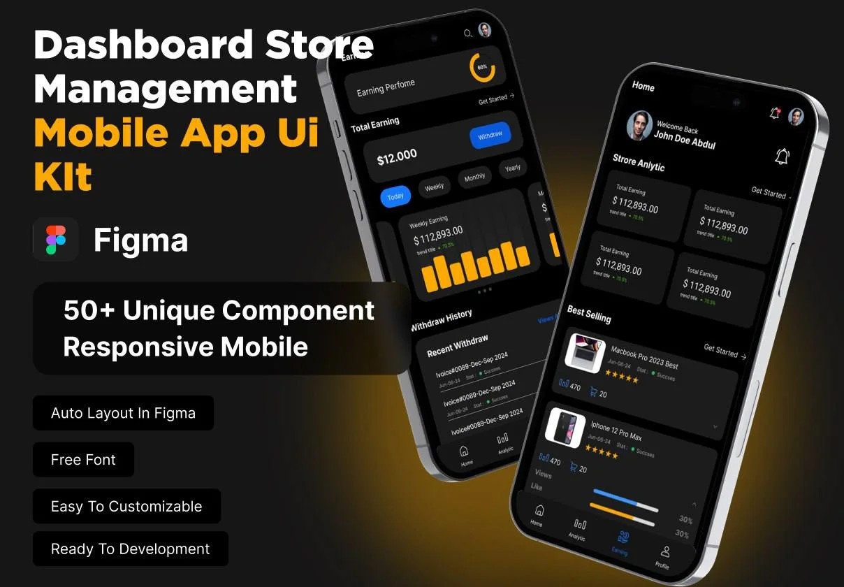 دانلود Store Management – Mobile Dashboard UI Kit
