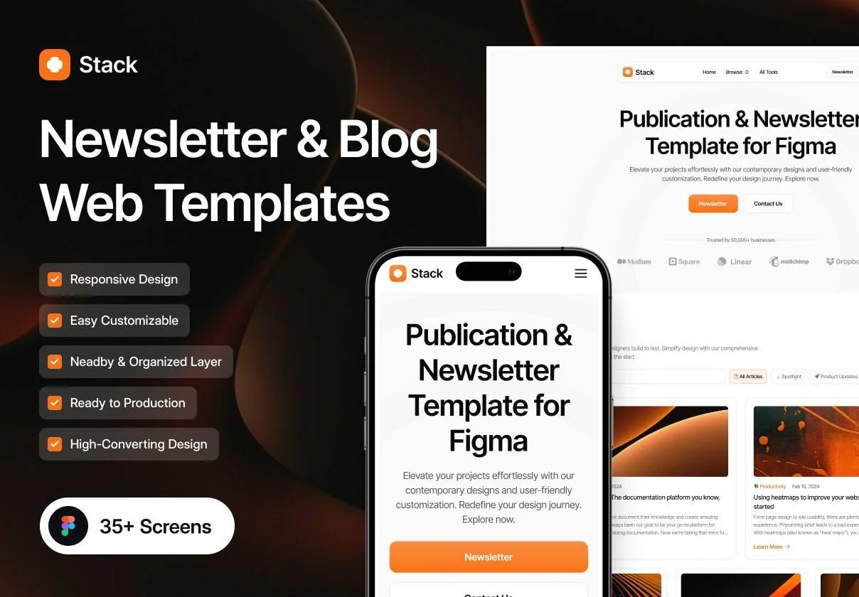 دانلود Stack – Newsletter & Blog Web Templates