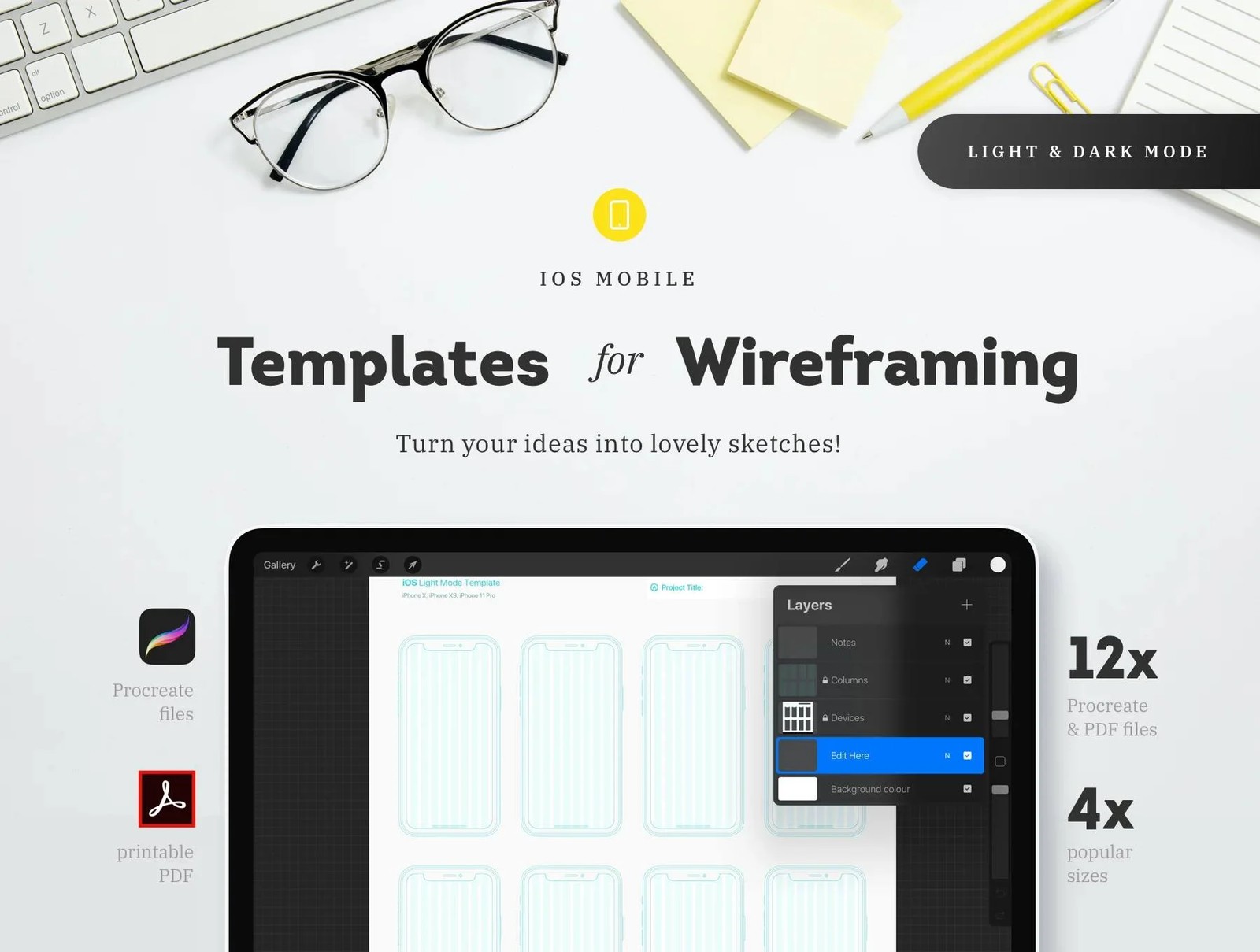 دانلود Procreate – iOS Wireframing Templates