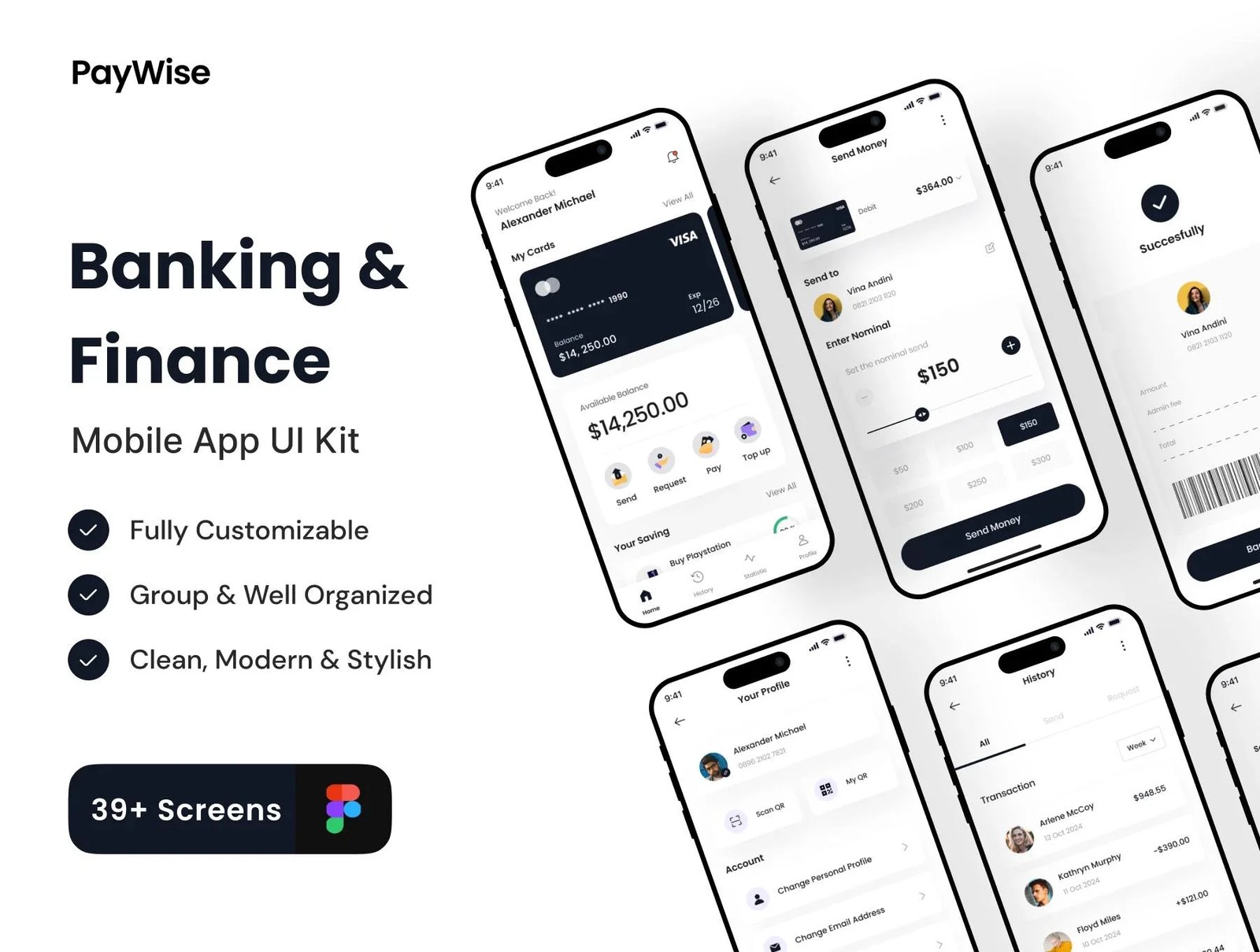 دانلود Paywise – Banking & Finance App UI Kit