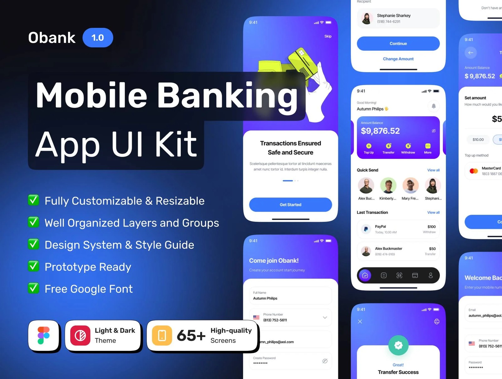 دانلود OBANK – Premium Wallet App UI Kit