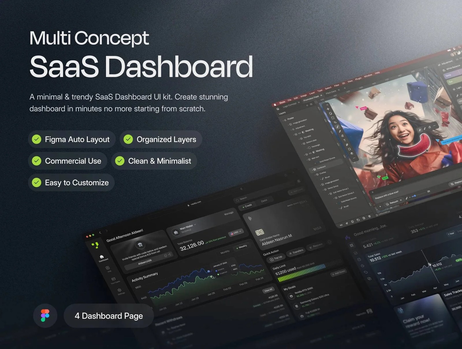 دانلود Multi Concept SaaS Dashboard – UI Kit