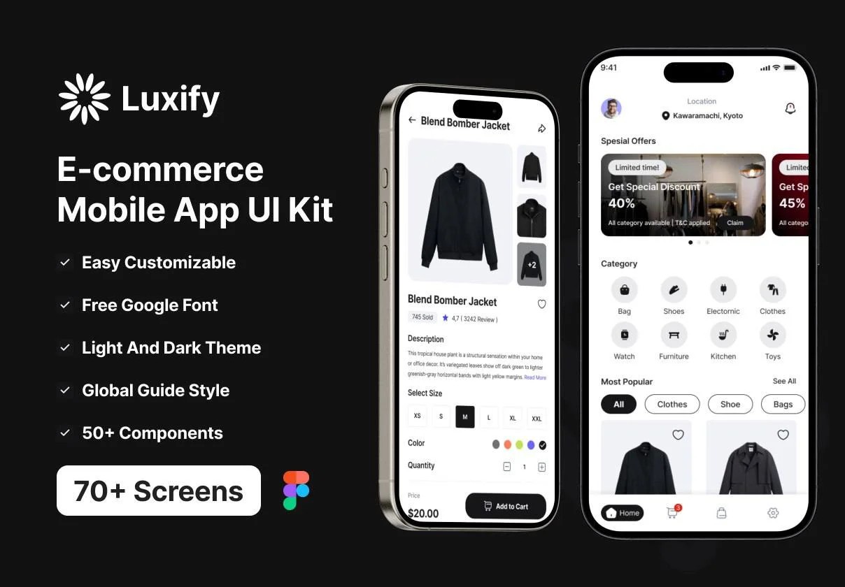 دانلود Luxify – E‑Commerce App UI Kit
