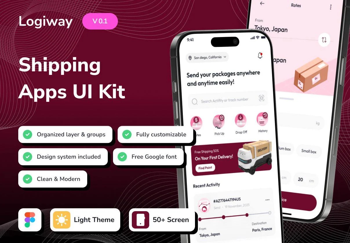 دانلود Logiway – Shipping App UI Kit