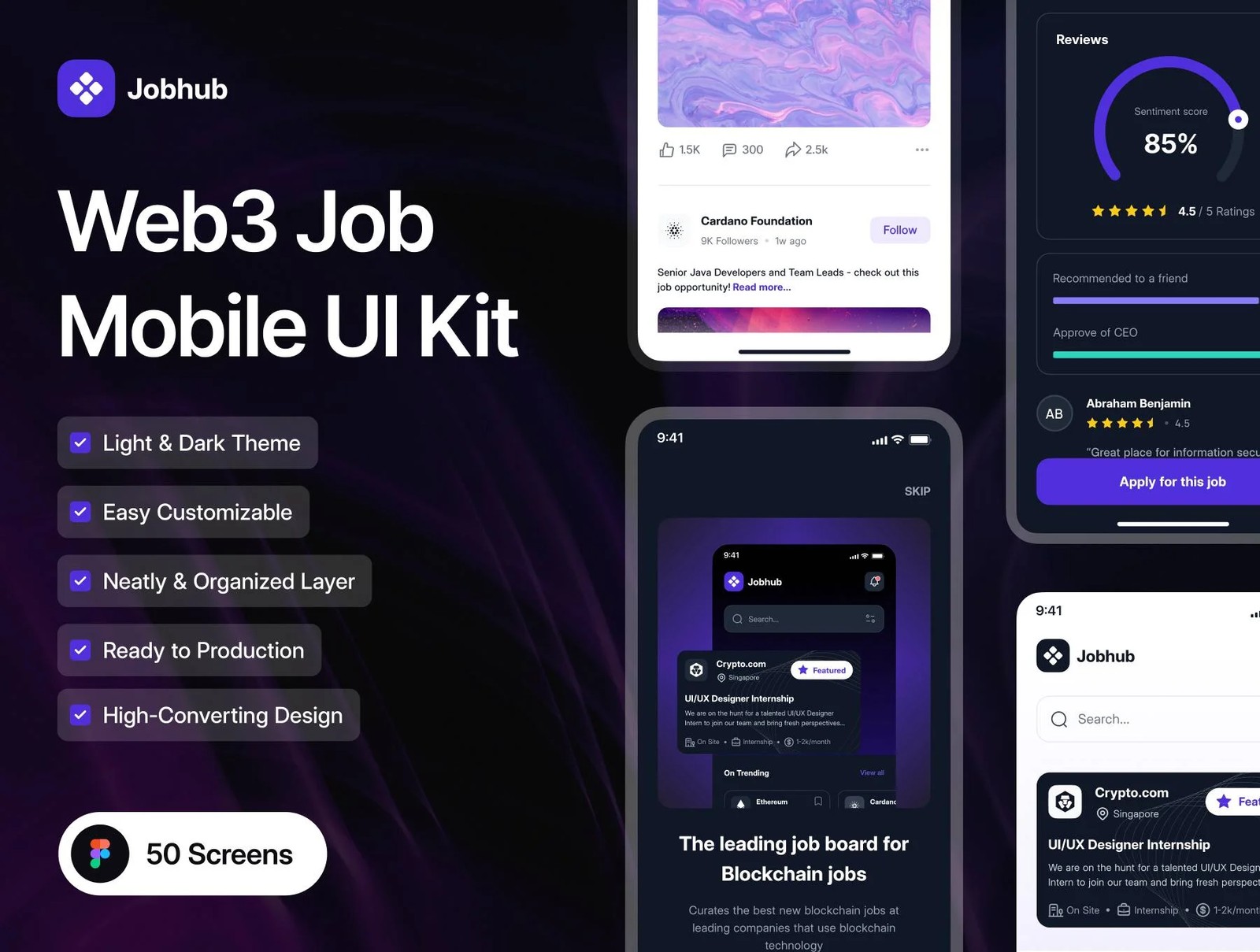 دانلود Jobhub – Web3 Job Mobile UI Kit