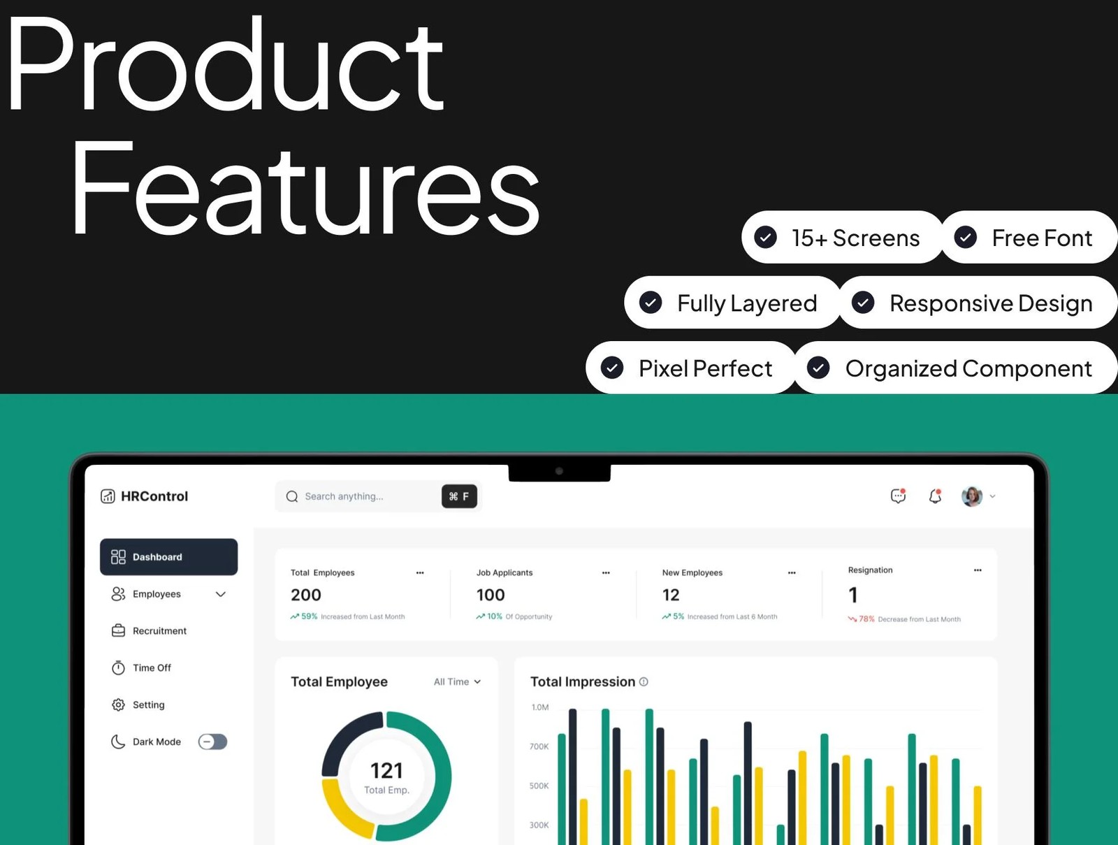 دانلود HR Management Dashboard UI Kit