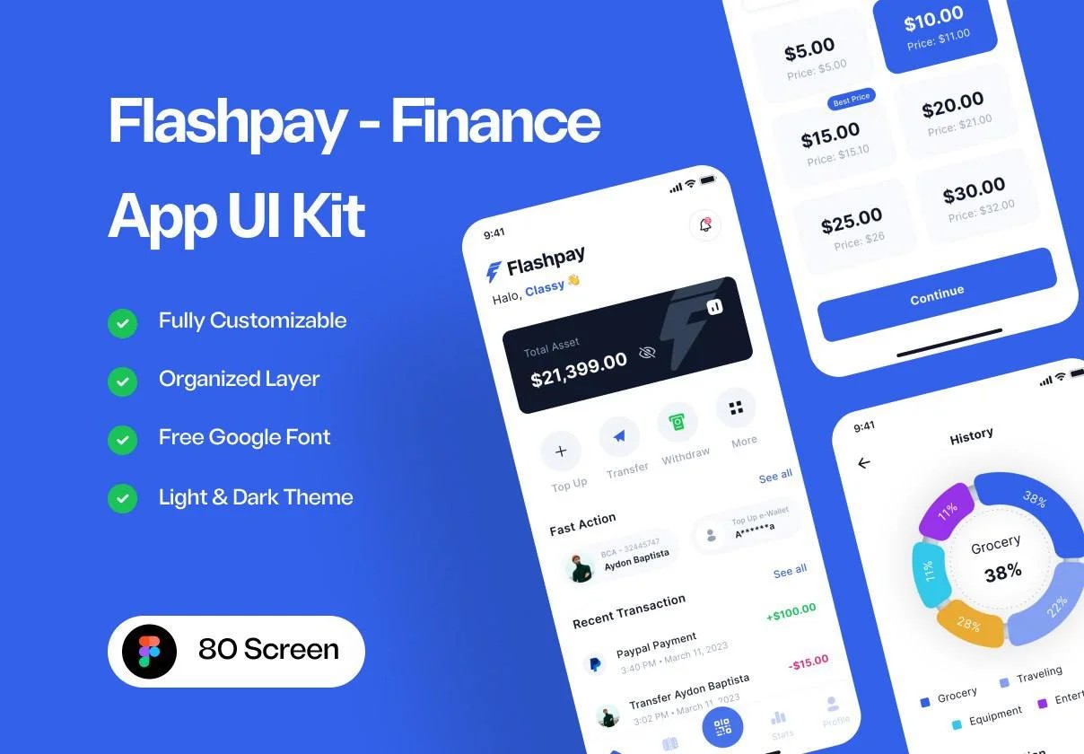 دانلود Flashpay – Finance App UI Kit