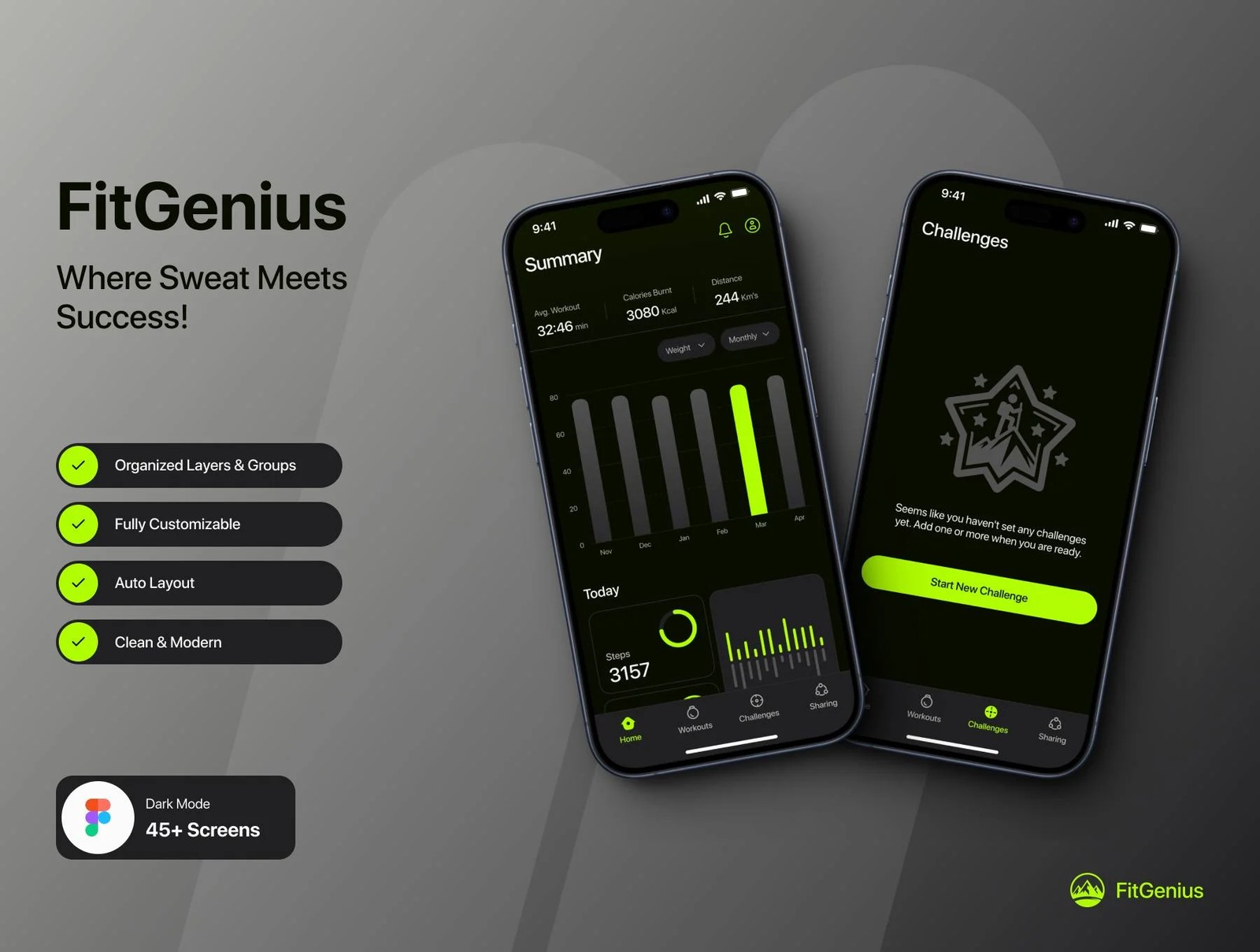 دانلود FitGenius – Fitness App UI Kit
