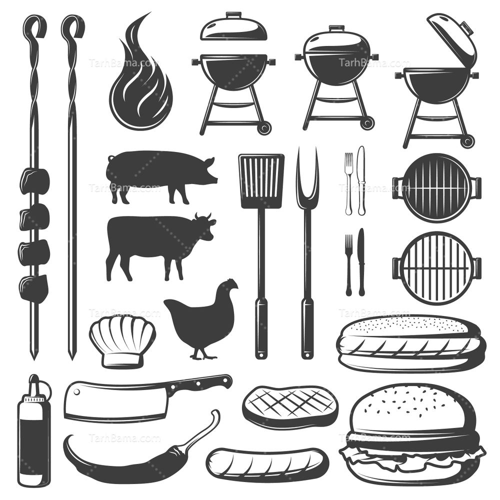 وکتور آیکون های BBQ