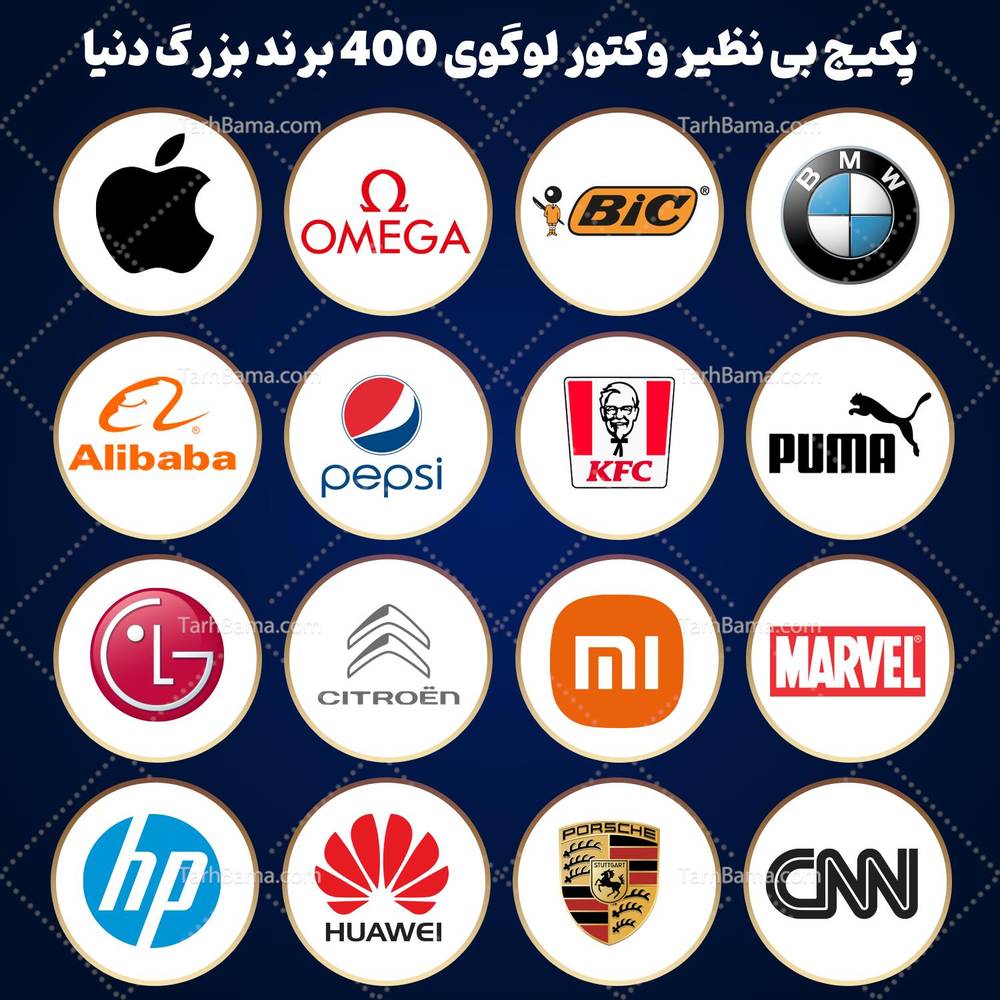 مجموعه بی نظیر وکتور لوگوی 400 برند بزرگ دنیا