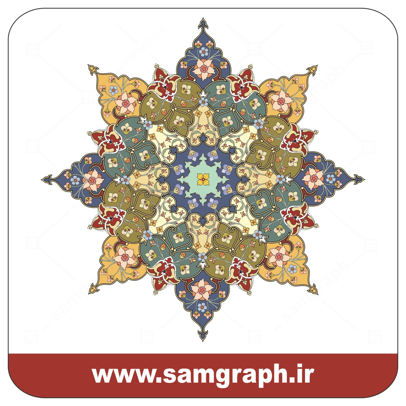 وکتور اسلیمی کادر و حاشیه 65 – Eslimi vector