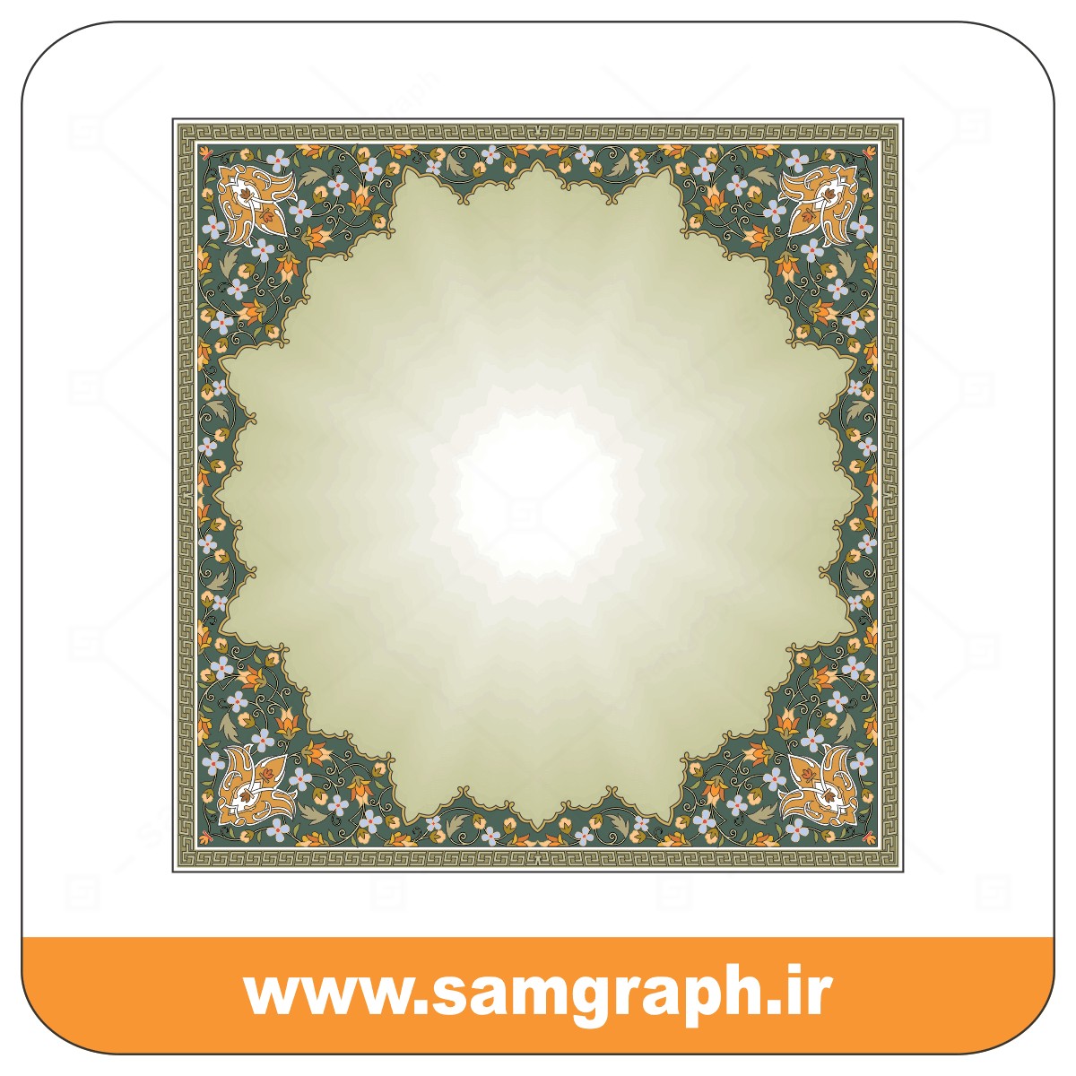 وکتور اسلیمی کادر و حاشیه 17- Eslimi vector