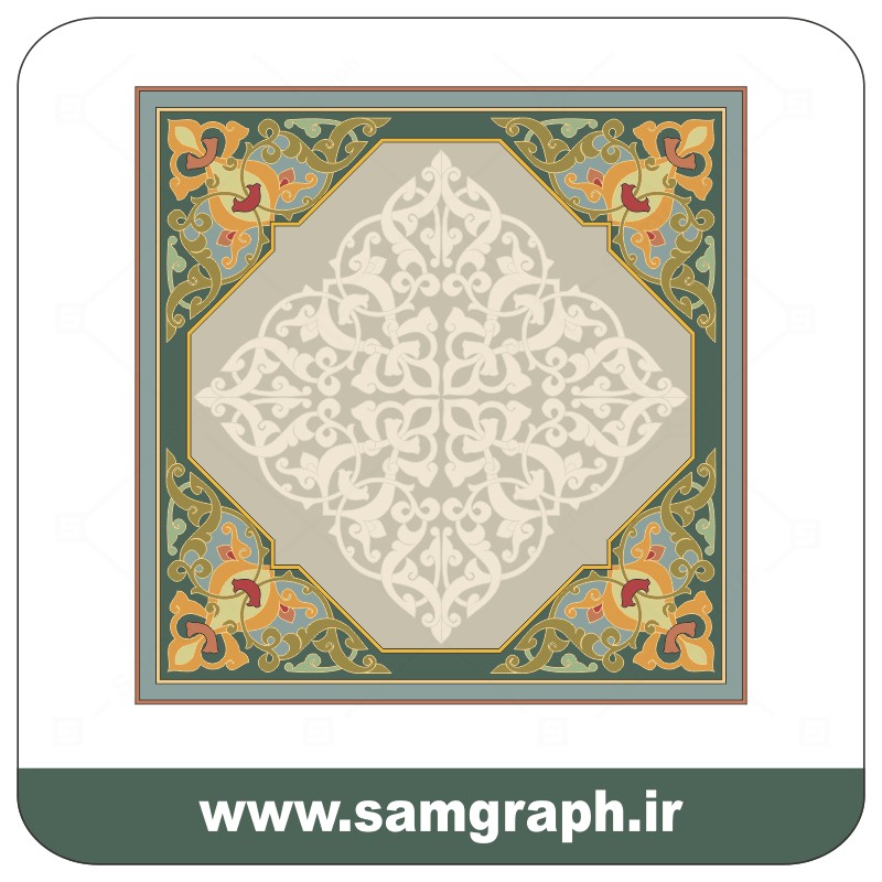 وکتور اسلیمی کادر و حاشیه 15- Eslimi vector