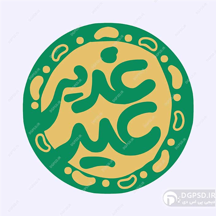 طرح تایپوگرافی عید غدیر خم با تم سبز و طلایی