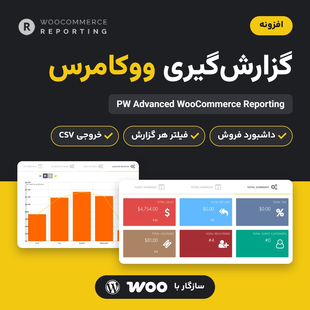 افزونه گزارش‌گیری حرفه‌ای ووکامرس | PW Advanced WooCommerce Reporting