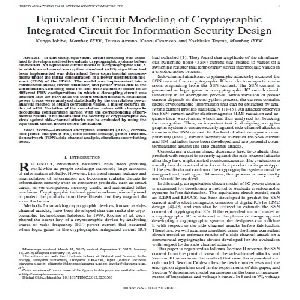 ترجمه ی مقاله ی Equivalent Circuit Modeling of Cryptographic Integrated Circuit for Information Security Design