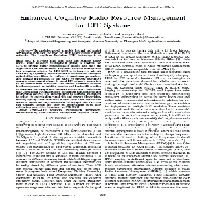 ترجمه ی مقاله ی Enhanced Cognitive Radio Resource Management for LTE Systems