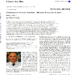 ترجمه مقاله با عنوان Fundamentals of green chemistry: eﬃciency in reaction design