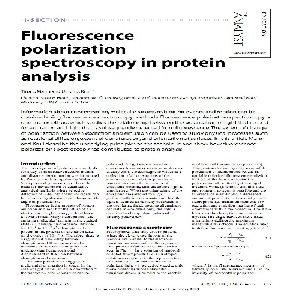 ترجمه مقاله با عنوان Fluorescence polarization spectroscopy in protein analysis