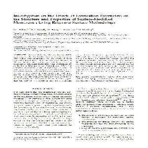 ترجمه مقاله با عنوان Investigation on the Effects of Fabrication Parameters on the Structure and Properties of Surface-Modified Membranes Using Response Surface Methodology