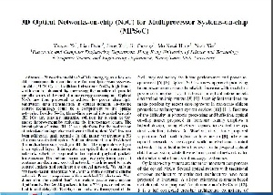 ترجمه مقاله 3D Optical Networks-on-chip (NoC) for Multiprocessor Systems-on-chip MPSoC